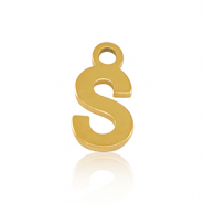 Stainless Steel - Rostfrei Stahl Anhänger Initial S Gold