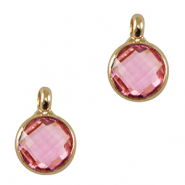 Anh&auml;nger Kristallglas 7mm Pink-gold
