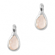 Anh&auml;nger Kristallglas Tropfen Light pink-silver