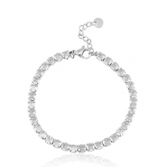 Armb&auml;nder aus Stainless Steel - Rostfreiem Stahl Silber-crystal