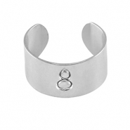 Stainless Steel - Rostfrei Stahl Schmuckzubeh&ouml;r Ringe mit &Ouml;se Silver