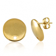 Stainless Steel - Rostfrei Stahl Schmuckzubehör Ohrringe / Ohrstecker mit Öse 13mm Gold