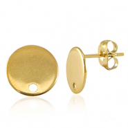 Stainless Steel - Rostfrei Stahl Schmuckzubehör Ohrringe / Ohrstecker mit Öse 10mm Gold