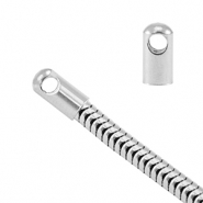 Stainless Steel - Rostfrei Stahl Schmuckzubehör Endkappen für Gliederkette Schlangen Ø3.4mm Silber