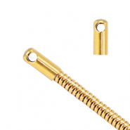 Stainless Steel - Rostfrei Stahl Schmuckzubeh&ouml;r Endkappen f&uuml;r Gliederkette Schlangen &Oslash;2.5mm Gold