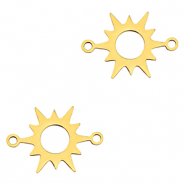 Stainless Steel - Rostfrei Stahl Anh&auml;nger Zwischenst&uuml;ck Sonne Gold