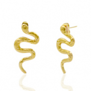 Ohrringe aus Stainless Steel - Rostfreiem Stahl Ohrstecker Schlange Gold