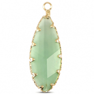 Anh&auml;nger Kristallglas Oval Apple green-gold
