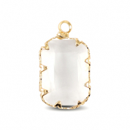 Anh&auml;nger Kristallglas Rechteck Crystal-gold
