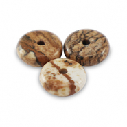 Natursteinperlen Dalmatiner Jaspis Rondell 6mm Desert brown
