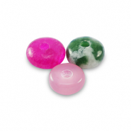 Natursteinperlen Mix Rondell 4mm Multicolour pink green