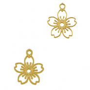 Stainless Steel - Rostfrei Stahl Anh&auml;nger Blume Gold