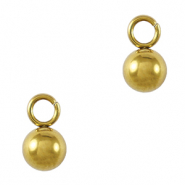 Stainless Steel - Rostfrei Stahl Anh&auml;nger Ball 4mm Gold