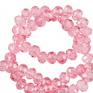 Top Glas Facett Perlen 6x4mm rondellen Peonia pink