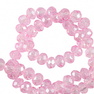 Top Glas Facett Perlen 6x4mm rondellen Azalea pink