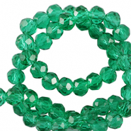 Top Glas Facett Perlen 4x3mm rondellen Eden green