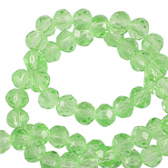 Top Glas Facett Perlen 4x3mm rondellen Spring green