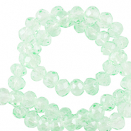 Top Glas Facett Perlen 4x3mm rondellen Soft mint green