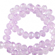 Top Glas Facett Perlen 4x3mm rondellen Light orchid purple