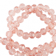 Top Glas Facett Perlen 4x3mm rondellen Dusty pink