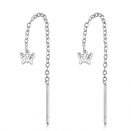 Ohrringe aus Stainless Steel - Rostfreiem Stahl Butterfly Silver
