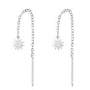 Ohrringe aus Stainless Steel - Rostfreiem Stahl Sonne Silver