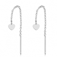 Ohrringe aus Stainless Steel - Rostfreiem Stahl Herz Silver