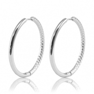 Ohrringe aus Stainless Steel - Rostfreiem Stahl Creolen reversible 36mm Silver