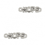 Metall Anh&auml;nger DQ Zwischenst&uuml;ck "HOPE" Antik silber (Nickelfrei)