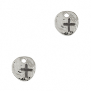 Metall Anhänger DQ irregular Kreuz Antik silber (Nickelfrei)