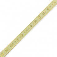 Schmuckband mit Text Flowers Olive green-gold