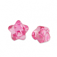 Acryl Perlen Stern Magenta pink transparent