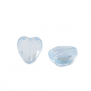 Acryl Perlen Herz Aquamarine blue transparent