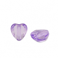 Acryl Perlen Herz Purple transparent