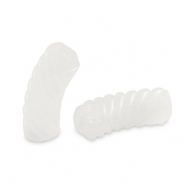 Tube Acrylperlen Twisted Transparent white