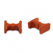 Tile beads Coral red