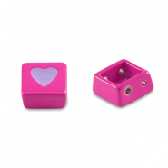 Tile beads Viereck Magenta pink-paisley purple