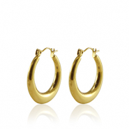 Ohrringe aus Stainless Steel - Rostfreiem Stahl Creolen 25mm Gold