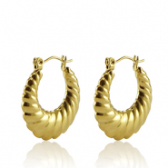 Ohrringe aus Stainless Steel - Rostfreiem Stahl Creolen 22mm Gold