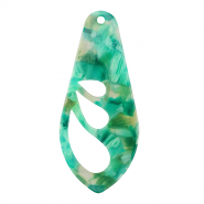 Resin Anhänger Flügel Turquoise-green