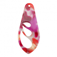 Resin Anhänger Flügel Multicolor pink
