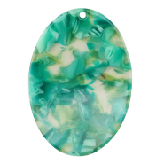 Resin Anhänger Oval Turquoise-green