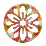 Resin Anhänger Mandala Multicolor pink-green