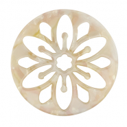 Resin Anhänger Mandala Pearl white-pink