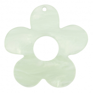 Resin Anhänger Blume Neo mint green