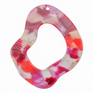 Resin Anhänger im Organicdesign Multicolor pink