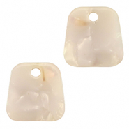 Resin Anhänger Trapez Pearl white-pink