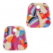Resin Anhänger Trapez Multicolor confetti