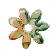DQ Griechische Keramik Perlen Blume Light green-orange