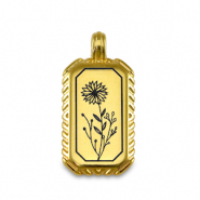 Metall Anhänger DQ Blume Gold (Nickelfrei)